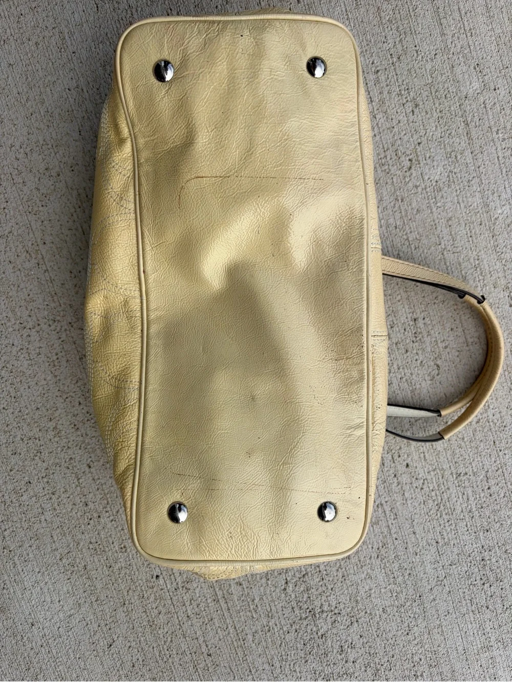 Coach Ashley Horse & Carriage Kisslock Carryall Tote Bag F15656 Yellow Cream y2k